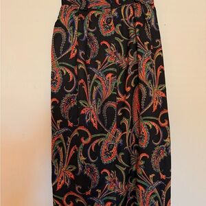 Vintage Neiman Marcus 100% Silk Black Paisley Skirt